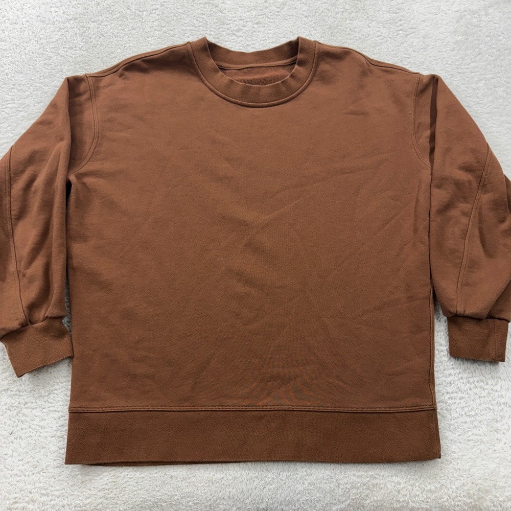 Lululemon Perfectly‎ Oversized Crewneck Sweatshirt Roasted Brown Cotton Terry 4